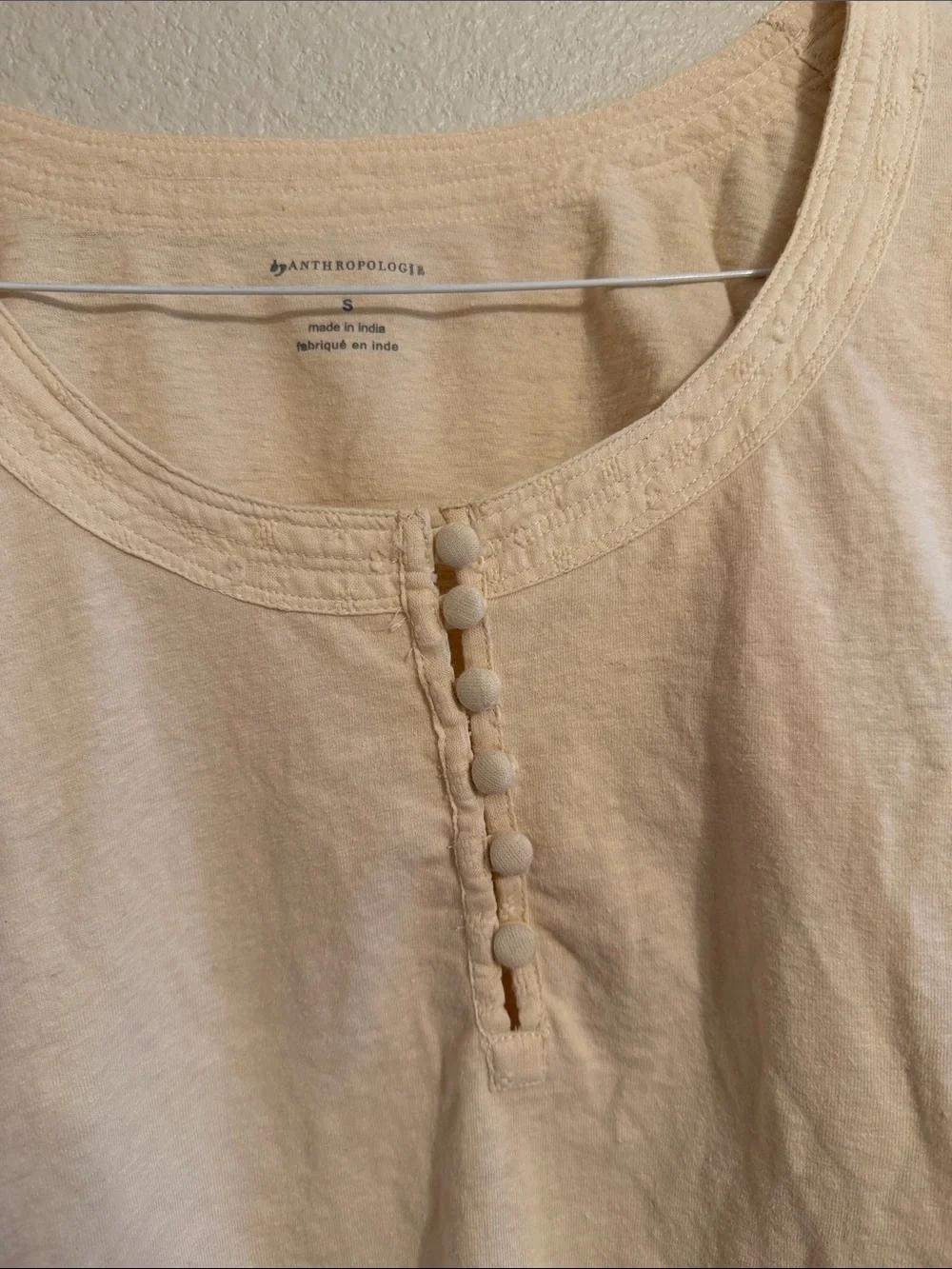 Anthropologie Soft Cream Ruffled Sleeve Women's Top